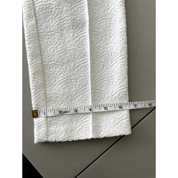 Darling Textured Pattern High Rise Straight Leg Ankle Pants White S Country Club - Picture 11 of 11